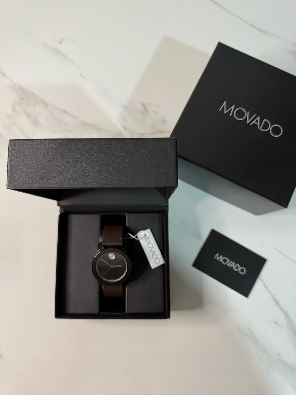 Movado Classic Black Dial Brown Leather Men’s Watch